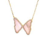 Mother Of Pearl Butterfly Pendant Necklace