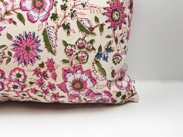 Indian Block Print Pillow Euro Cover | JACKIE