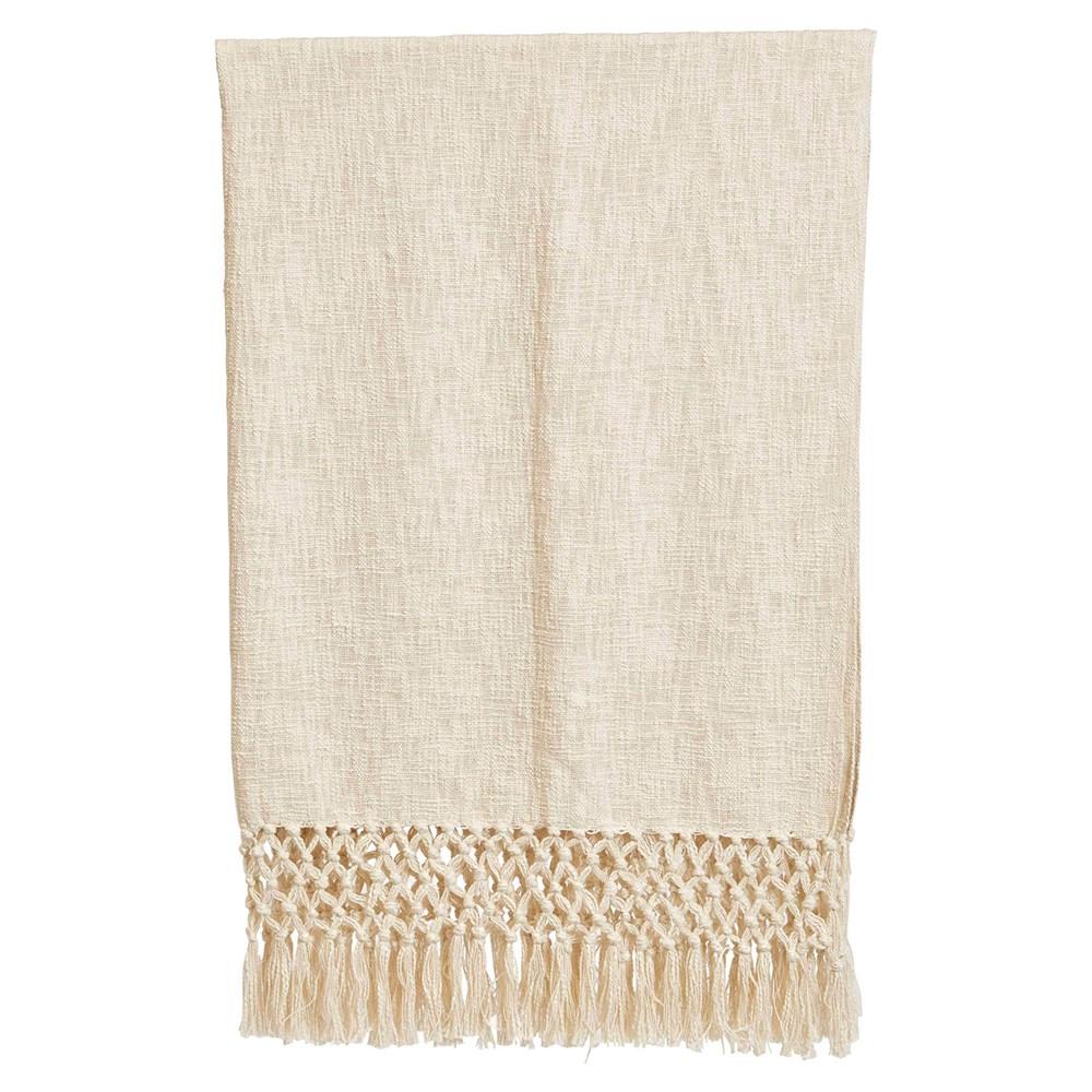 Crochet & Fringe Woven Cotton Throw | Lola