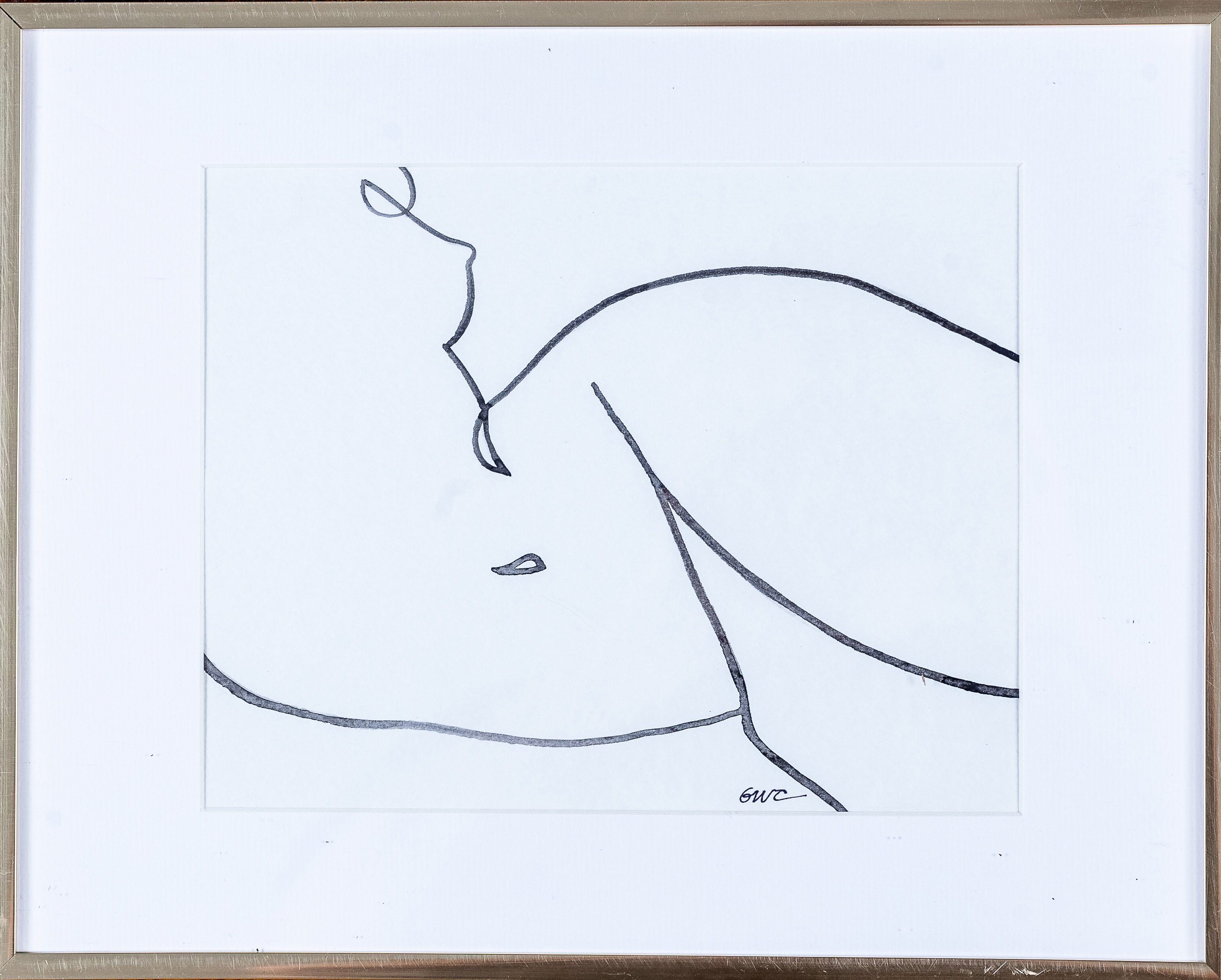 Original Nude Line Drawing (Breast) - Signed & Unframed