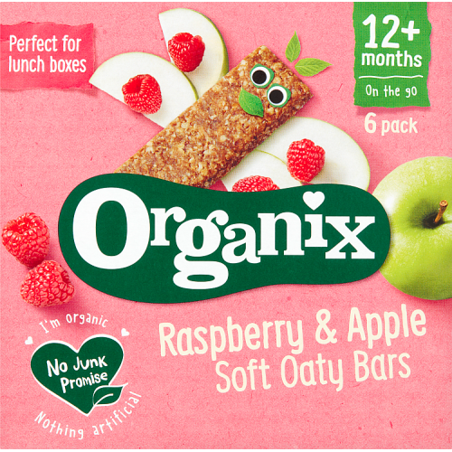 Picture of Organix Raspberry & Apple Organic Soft Oat Snack Bars Multipack 6 x 30g