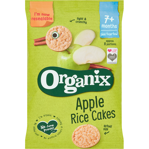 Picture of Organix Apple Organic Baby Finger Food Snack Rice Cakes 50g