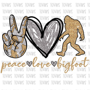 Download Peace Love Bigfoot Sublimation Download Bigfoot Png Instant Download Tovars Digital Designs