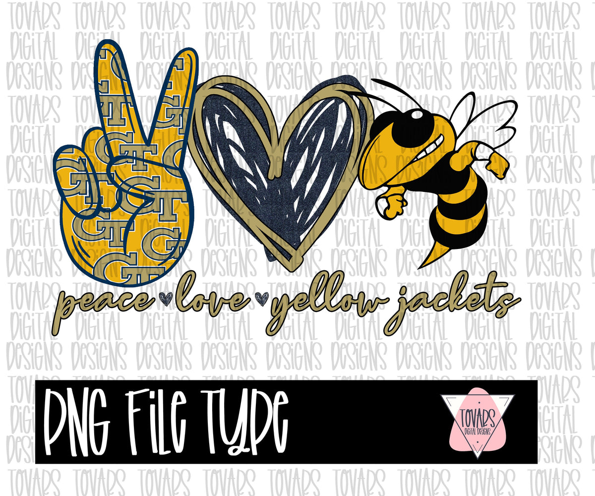 Download Peace love Yellow Jackets Design Sublimation Png Digital ...