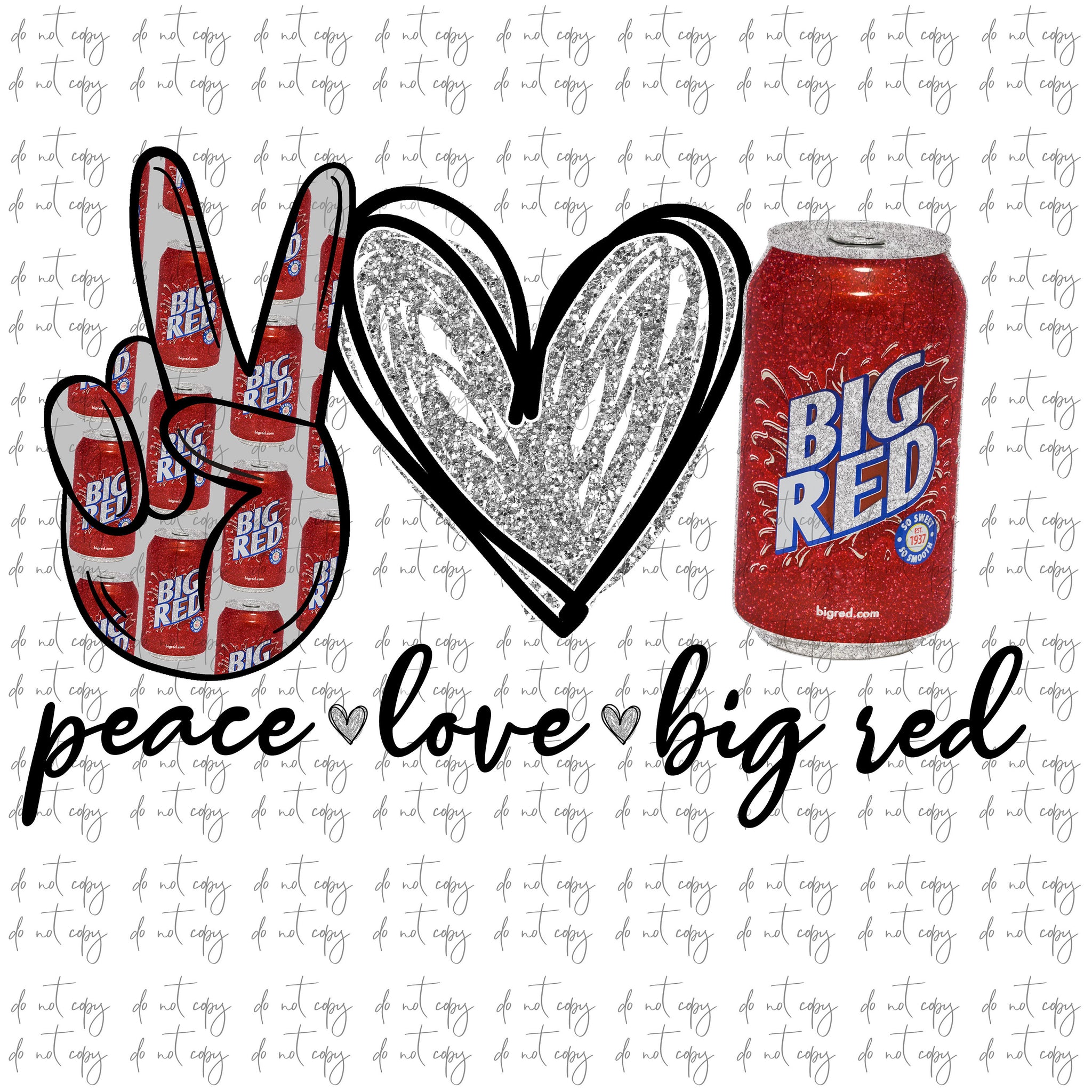 Peace love Big Red Drink Sublimation Png Digital Download, Drink Soda ...