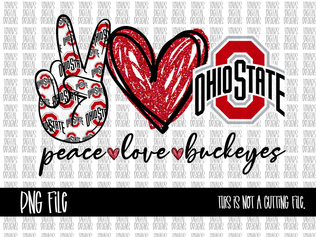 Peace Love Ohio State Png File Tovars Digital Designs