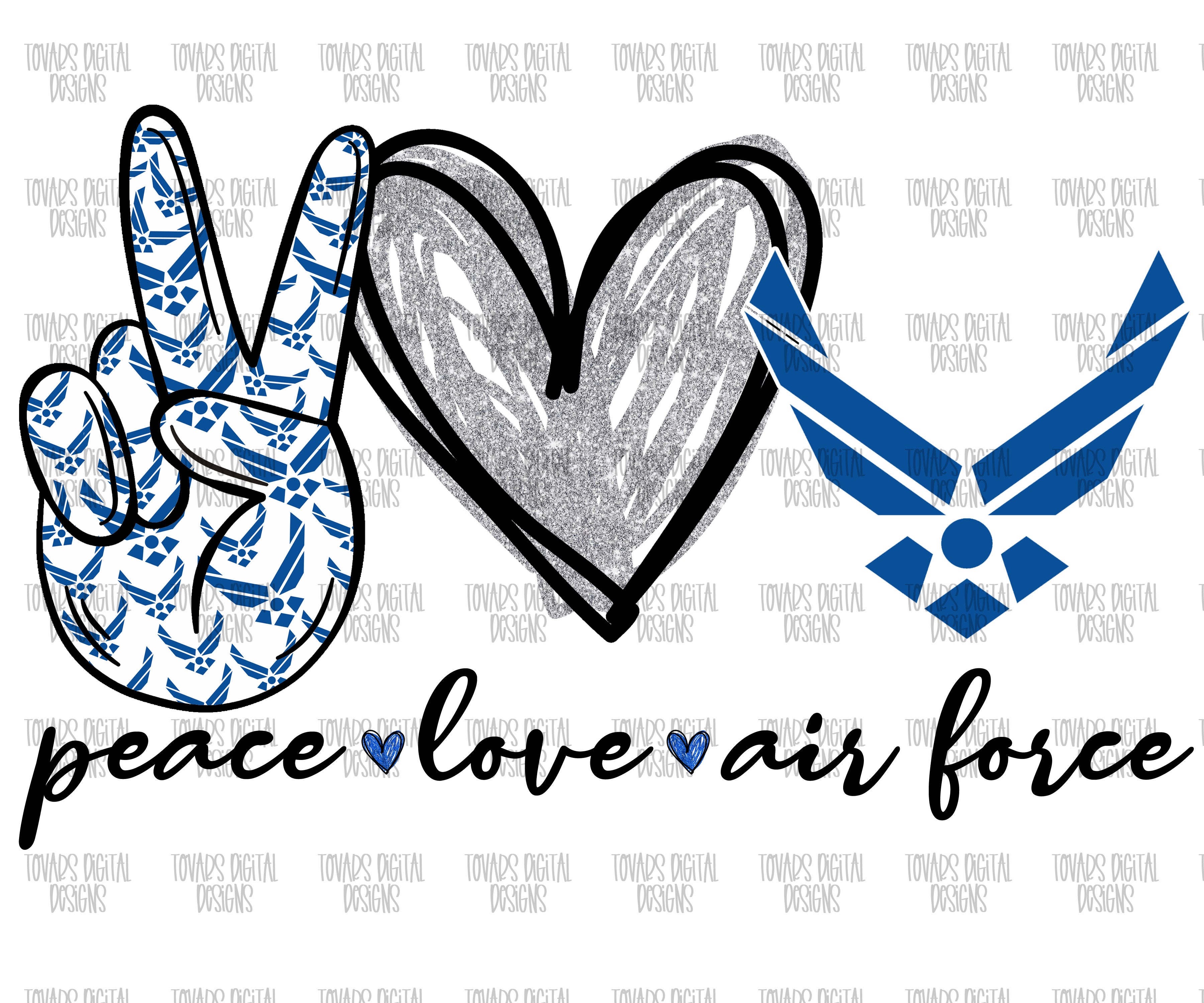 Download Peace Love Air Force Military Png File Tovars Digital Designs
