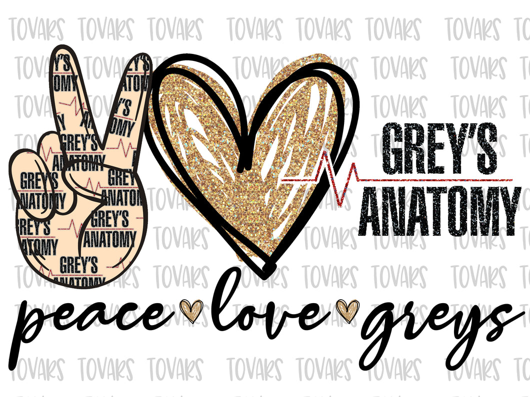 Free Free Peace Love Grey&#039;s Svg