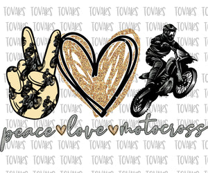 Download Peace Love Motocross Sublimation Png Digital Download Peace Love Motoc Tovars Digital Designs