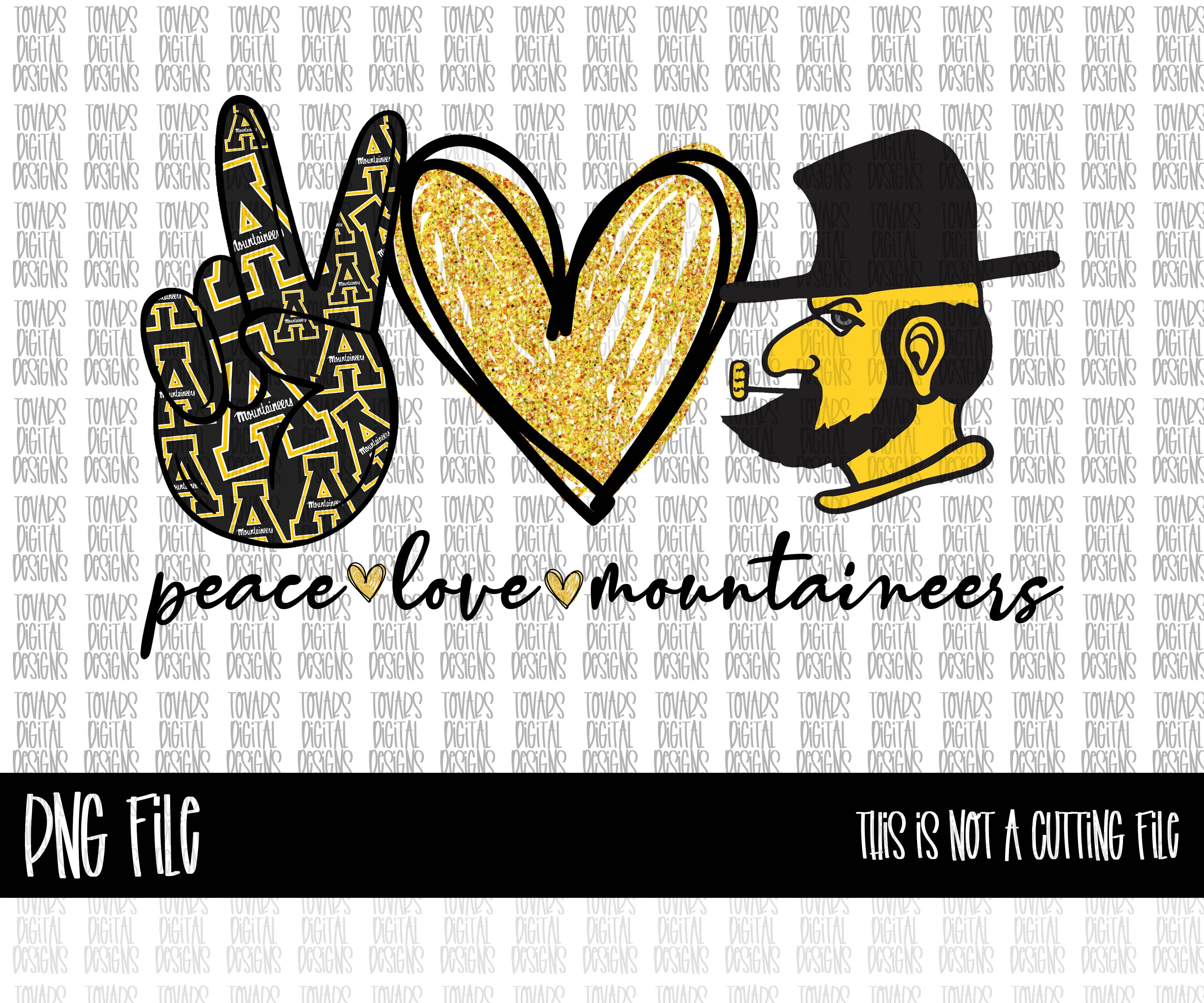 Download Peace Love Mountaineers Png File Tovars Digital Designs