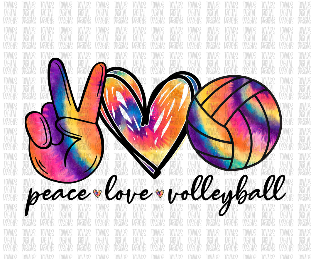 Download Peace Love Volleyball Tie Dye Png Download Tovars Digital Designs