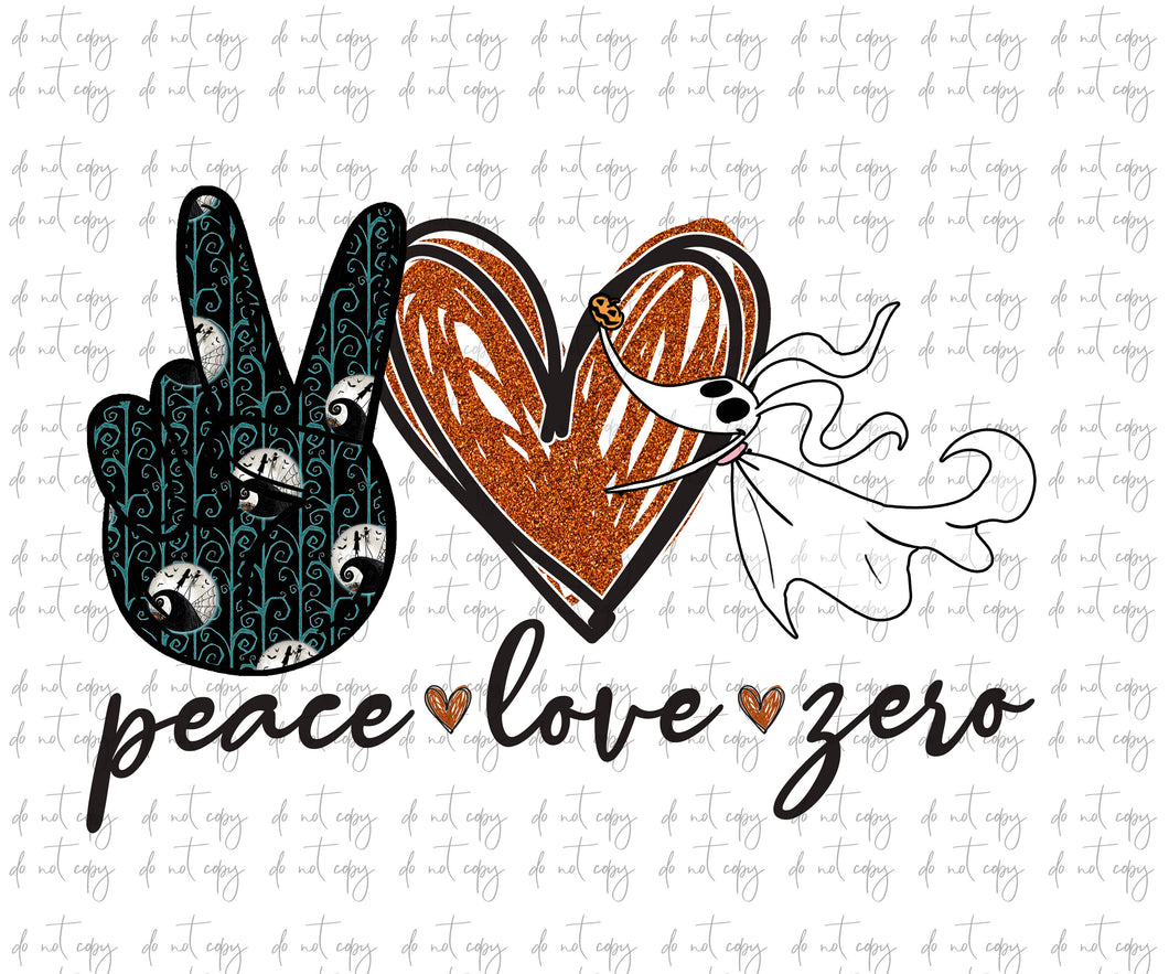 Download Peace Love Zero Nightmare Before Christmas Png File Tovars Digital Designs