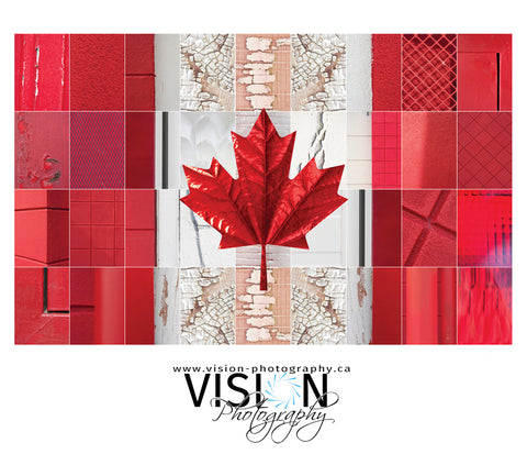 a photo mosaic of the Canadian Flag created by Laura Cook of Vision Photography