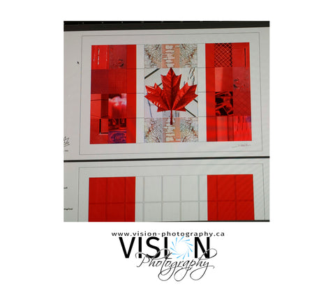 a photo of the workings of a photo mosaic of the canada flag by Laura Cook of Vision Photography