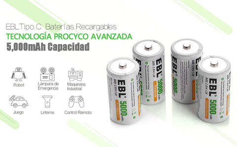 Baterías Recargables EBL C 5000mAh