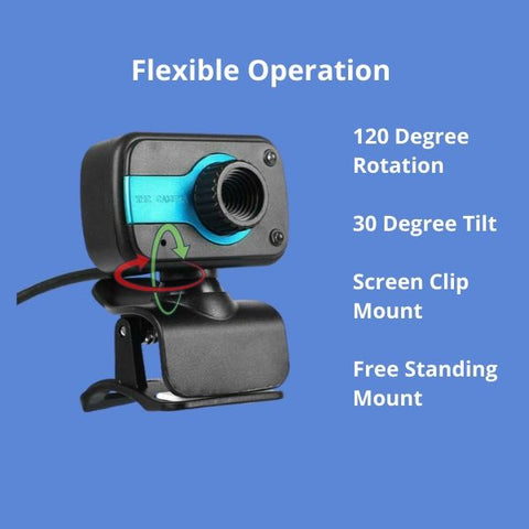 CamVX™ USB Webcam With Microphone for PC Laptop & Desktop