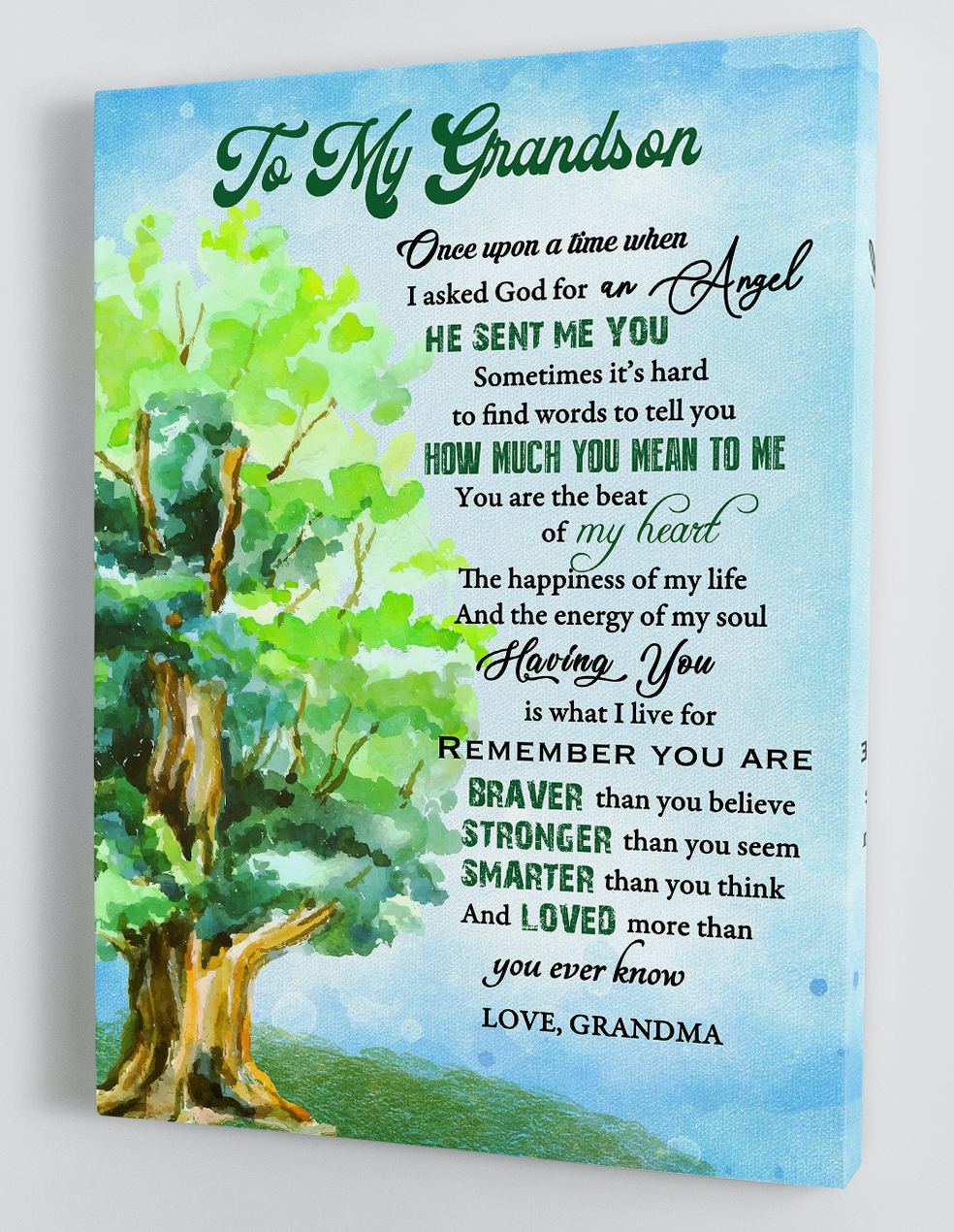 Gift for Grandson - From Grandma - Framed Canvas GMS085