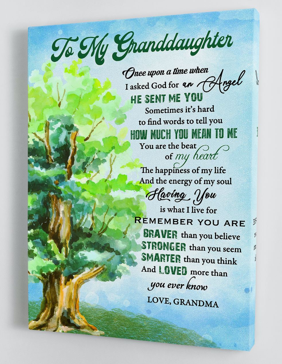 Gift For Granddaughter - From Grandma - Framed Canvas GMD093