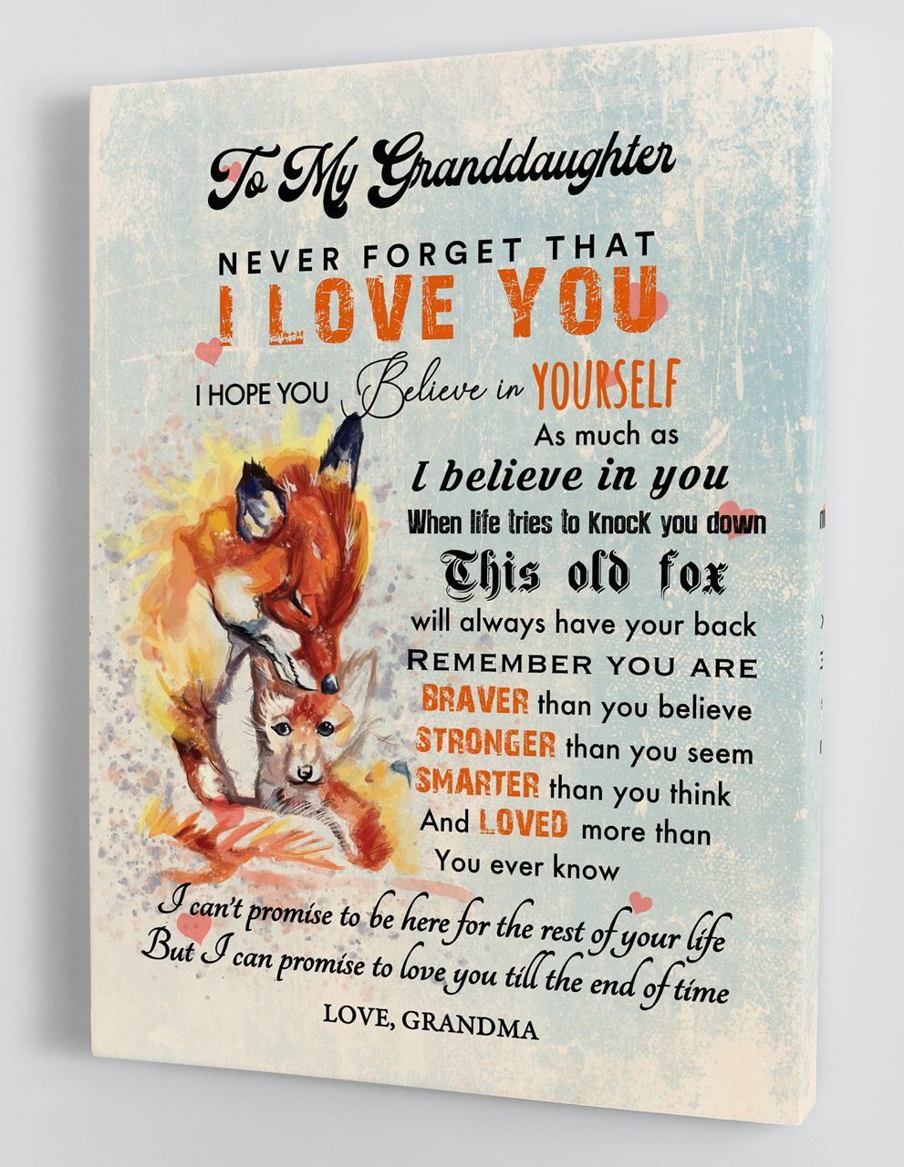 Gift For Granddaughter - From Grandma - Framed Canvas GMD086
