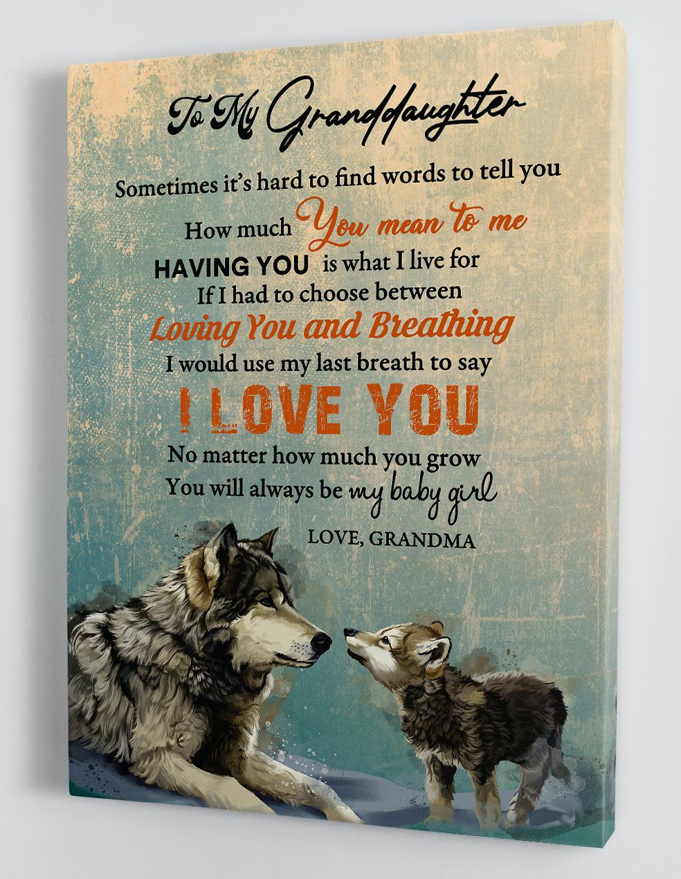 To My Granddaughter - From Grandma - Framed Canvas Gift GMD092