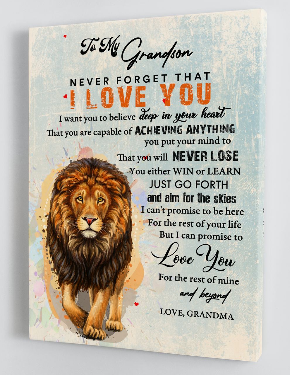 Gift For Grandson - From Grandma - Framed Canvas GMS070