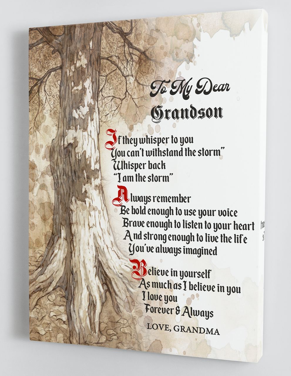 Gift For Grandson - From Grandma - Framed Canvas GMS074