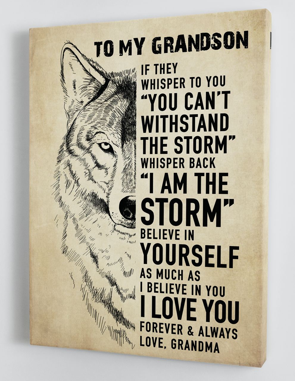 Gift For Grandson - From Grandma - Framed Canvas GMS078