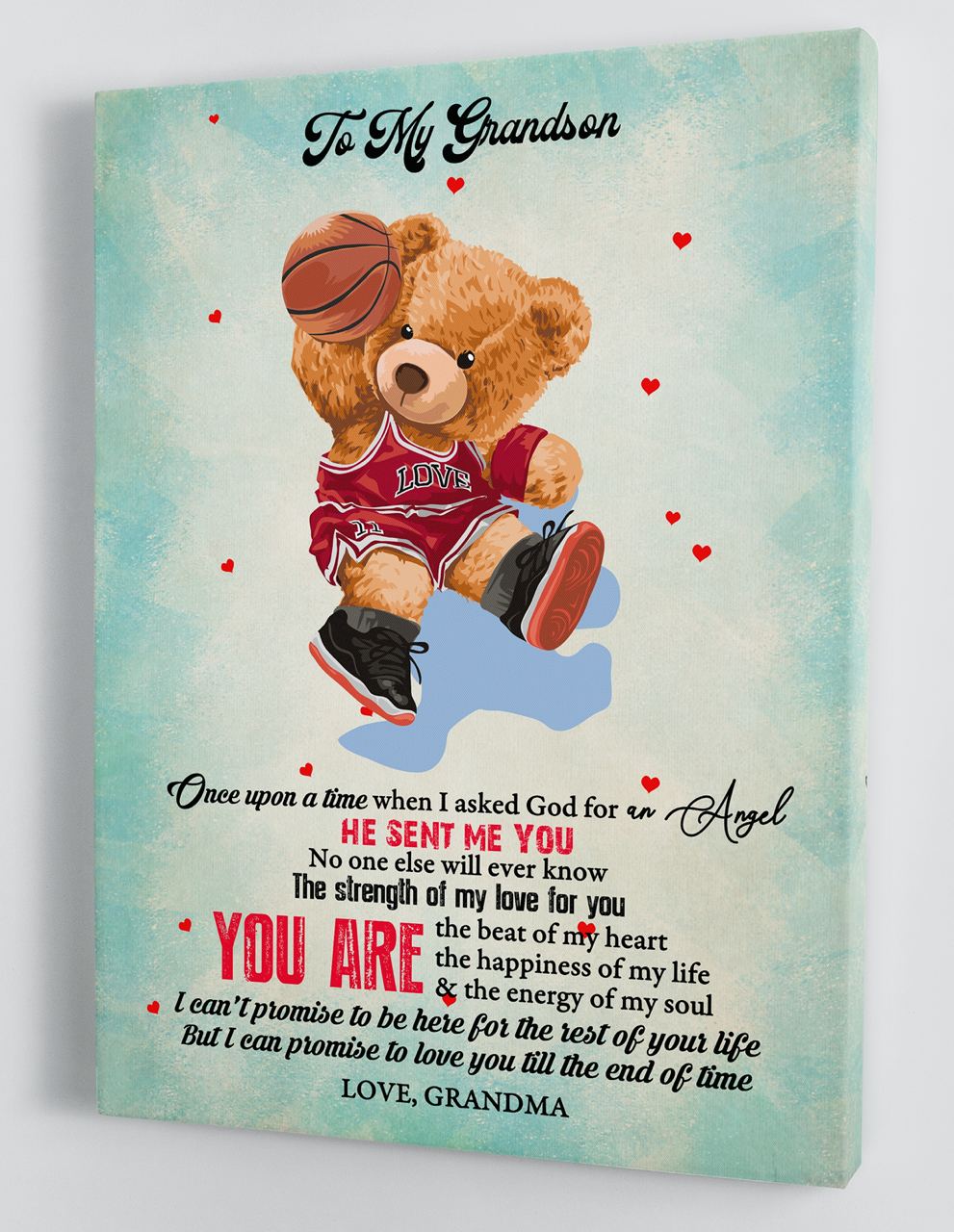 To My Grandson - From Grandma - Framed Canvas Gift GMS082