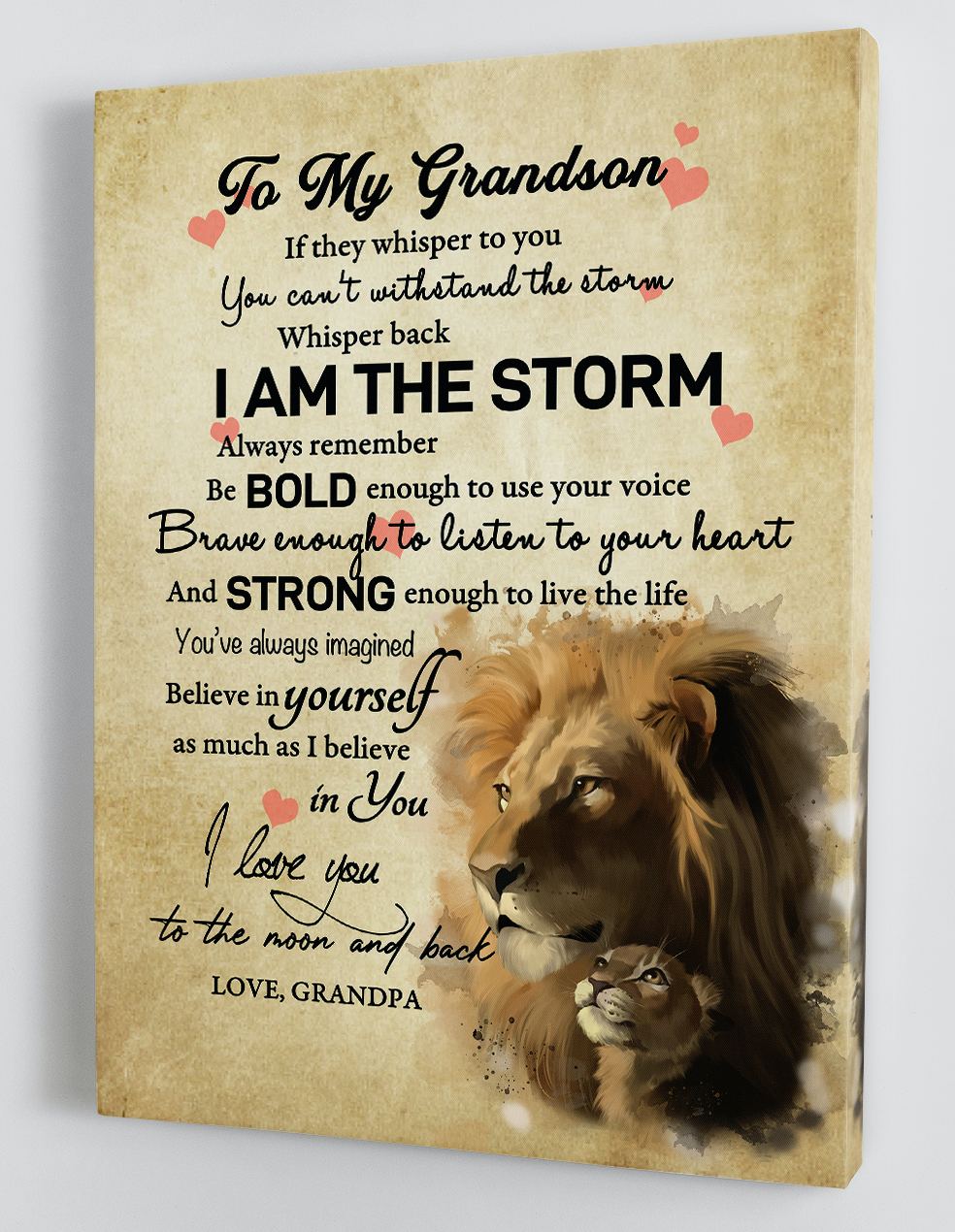To My Grandson - From Grandpa - Framed Canvas Gift GPS008