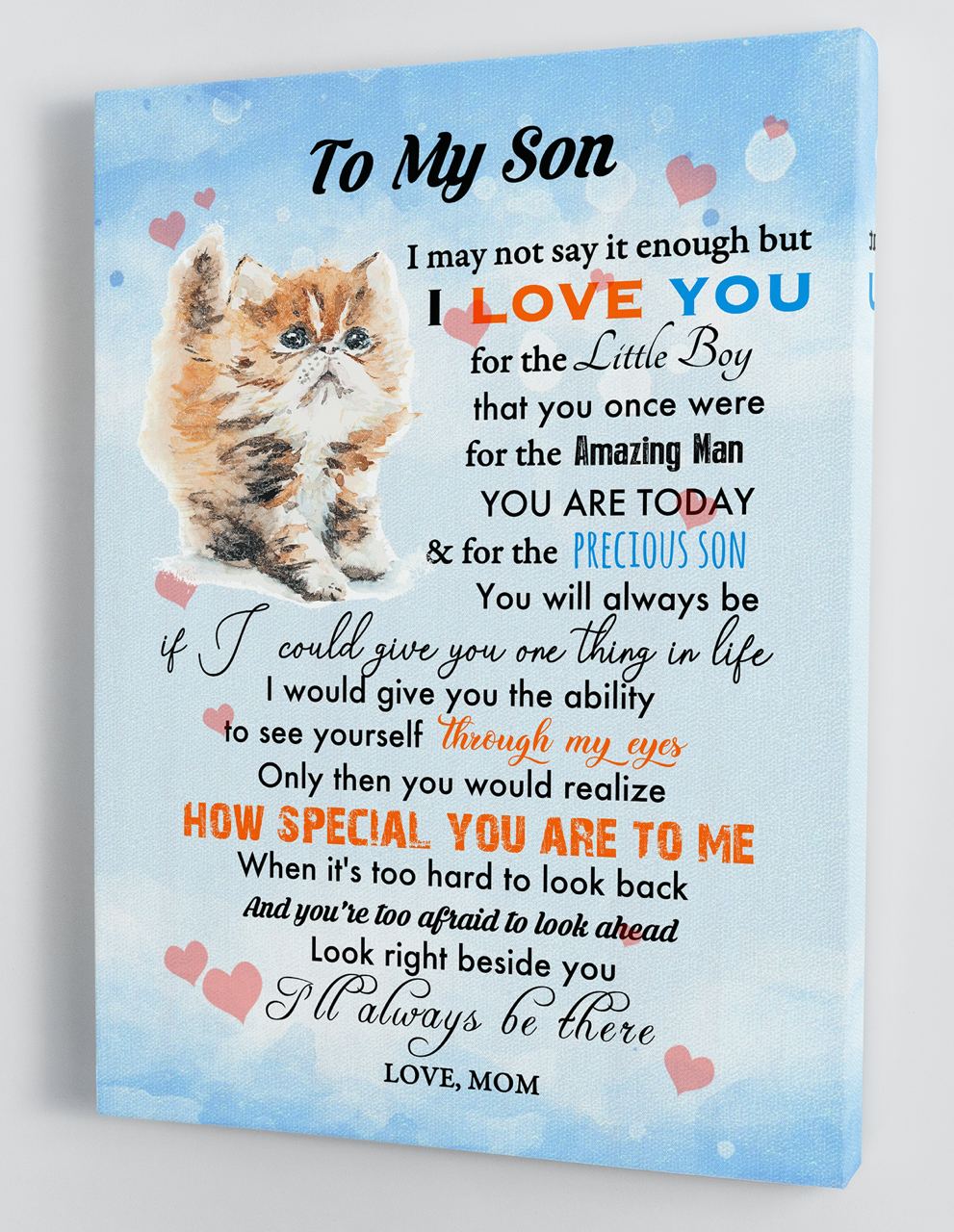 Gifts for Son - From Mom - Framed Canvas Gift MS077