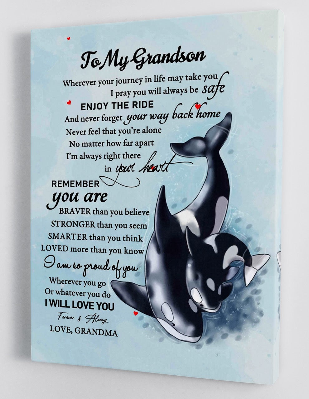 To My Grandson - From Grandma - Framed Canvas Gift GMS031