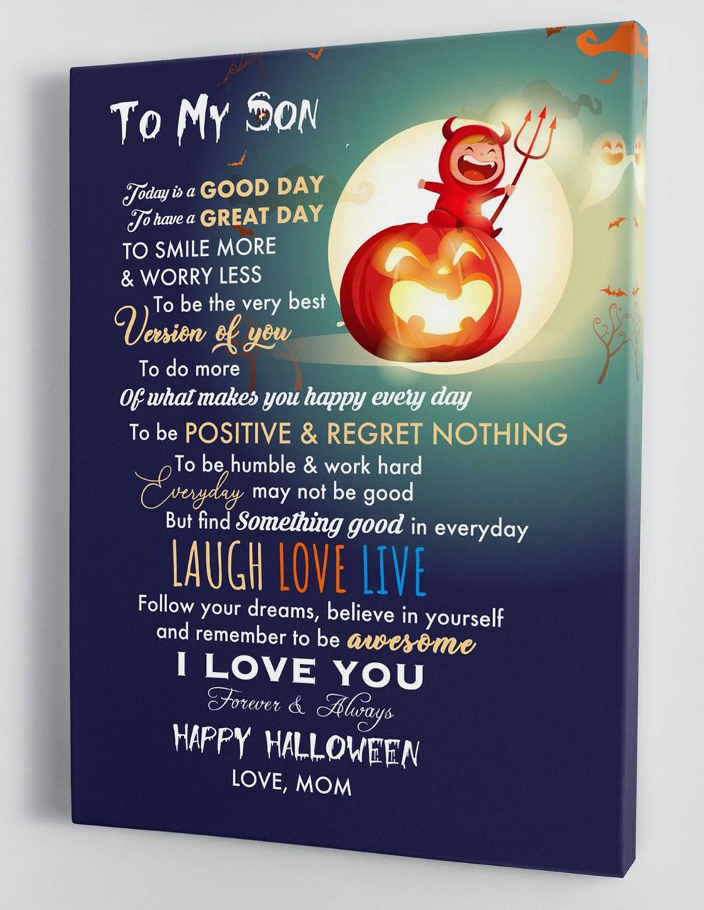 Gifts for Son - From Mom - Halloween Canvas Gift MS052