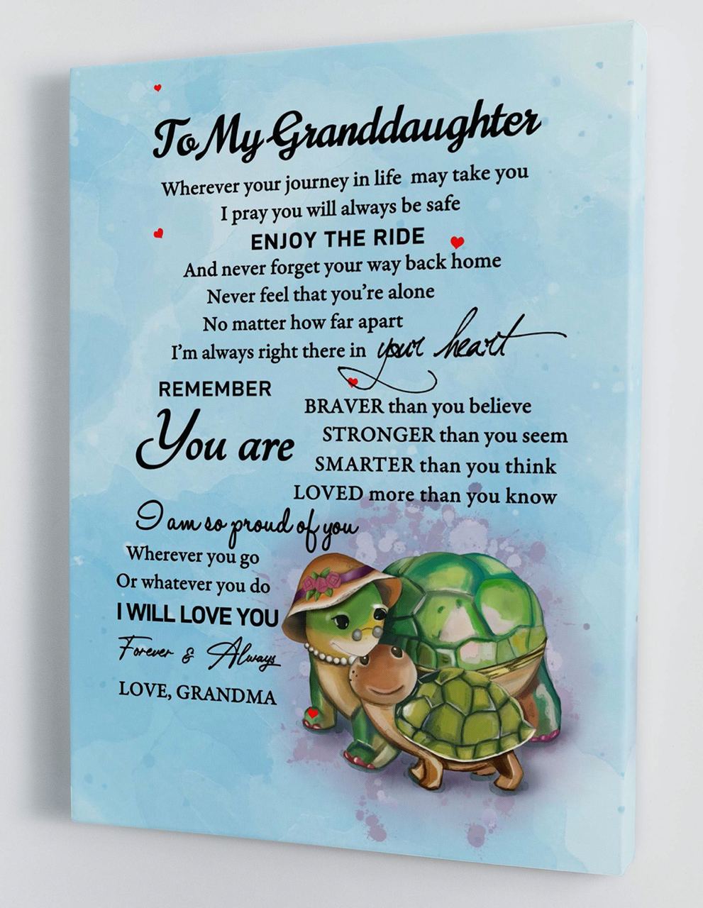 To My Granddaughter - From Grandma - Framed Canvas Gift GMD060