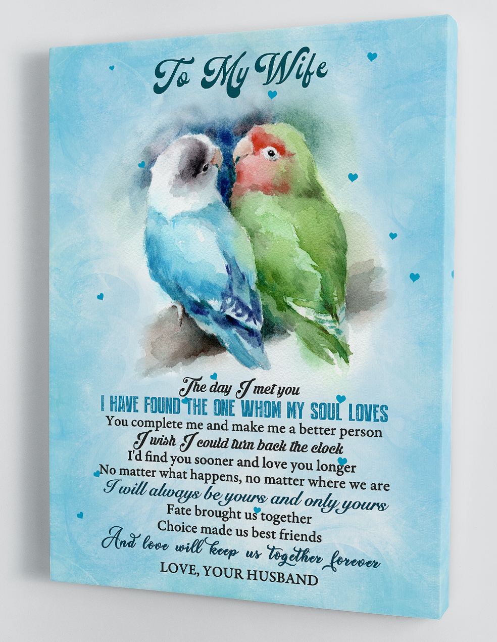 To My Wife - From Husband - Framed Canvas Gift HW008