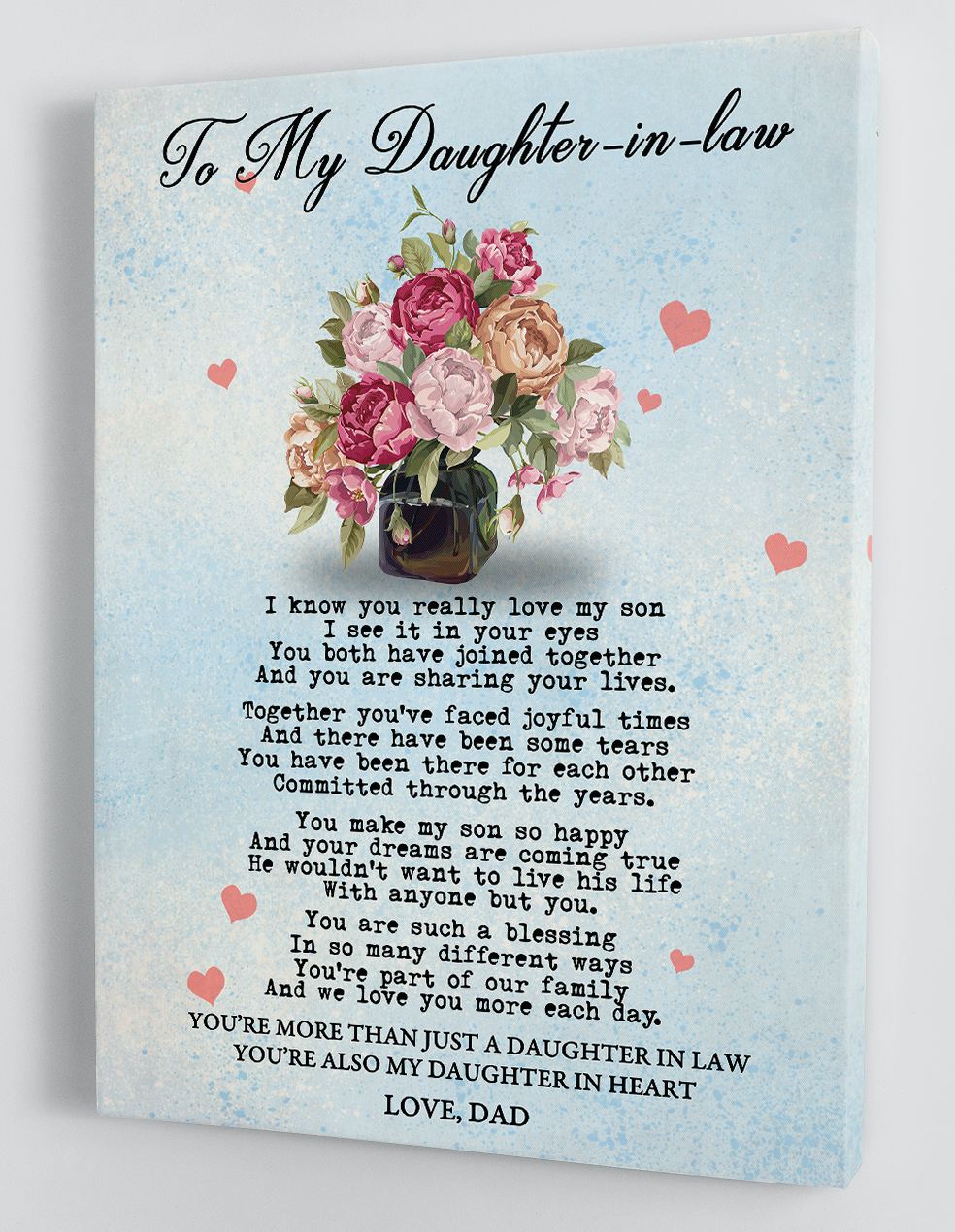 Gifts for Daughter-in-law - From Father-in-law - Framed Canvas Gift DD009