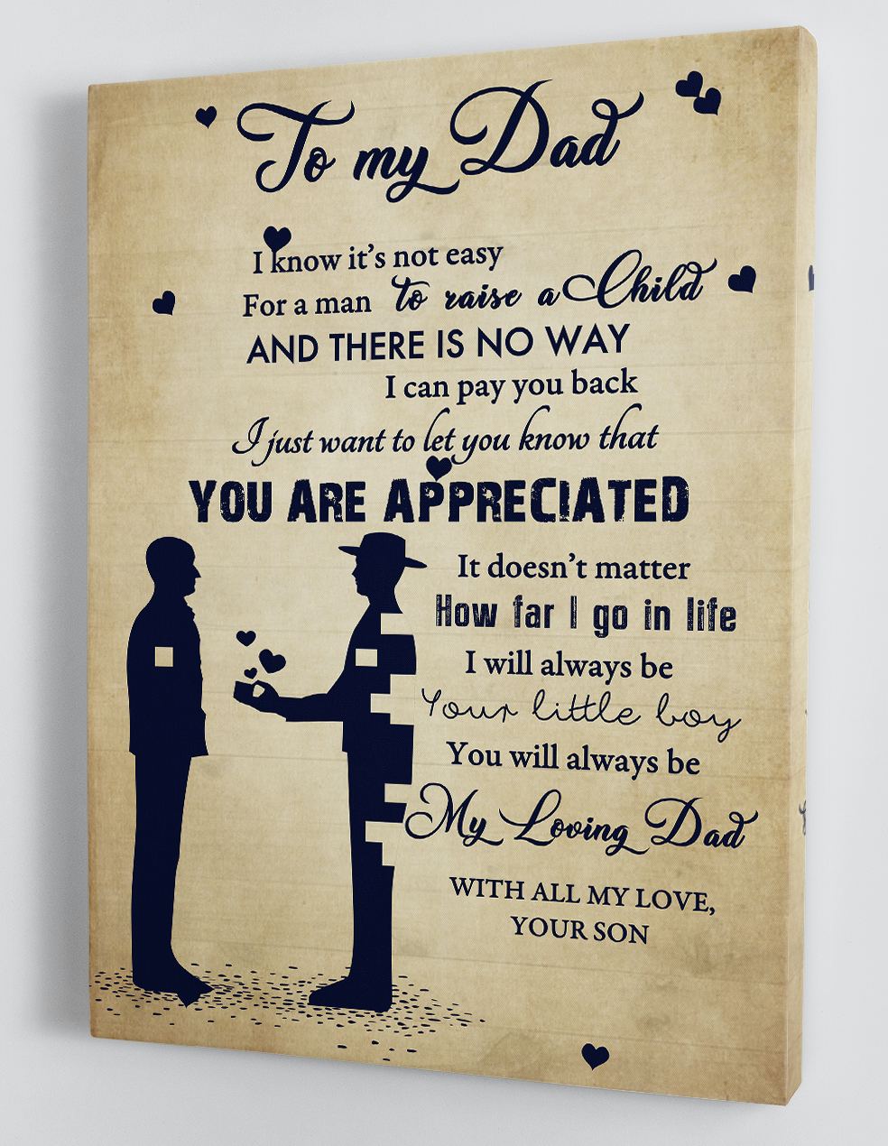 Gifts for Dad - From Son - Framed Canvas Gift SD002