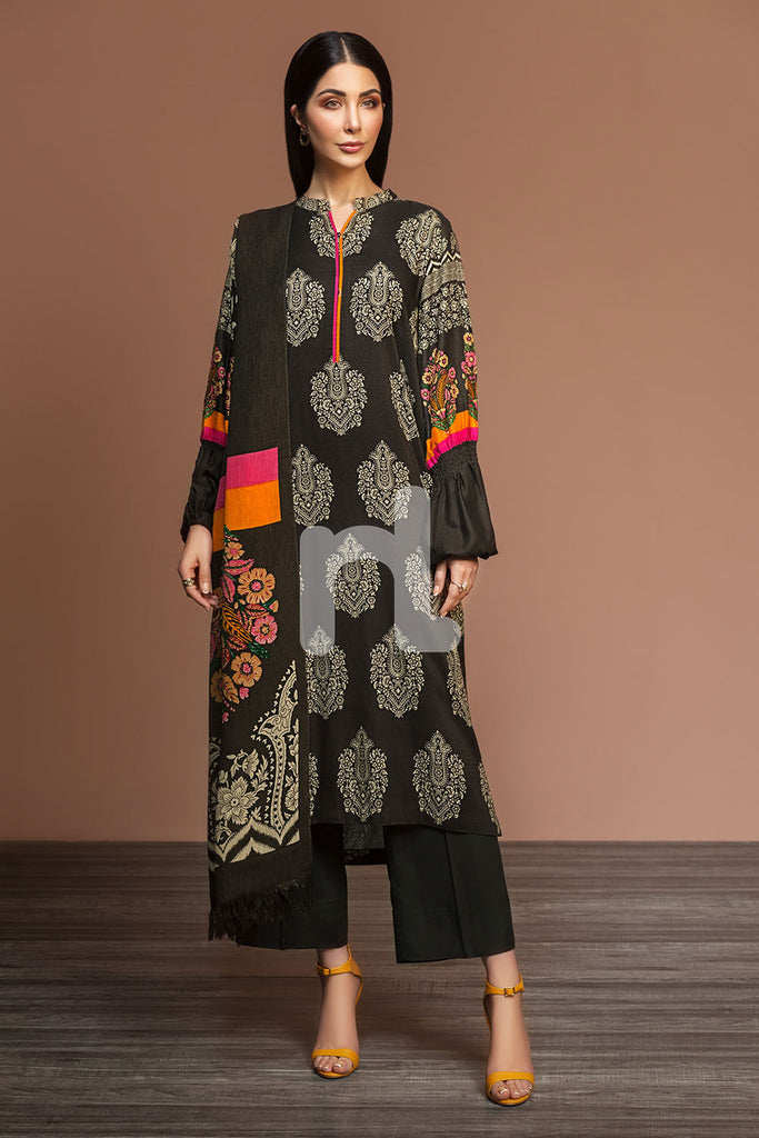 nishat linen black dress 2019