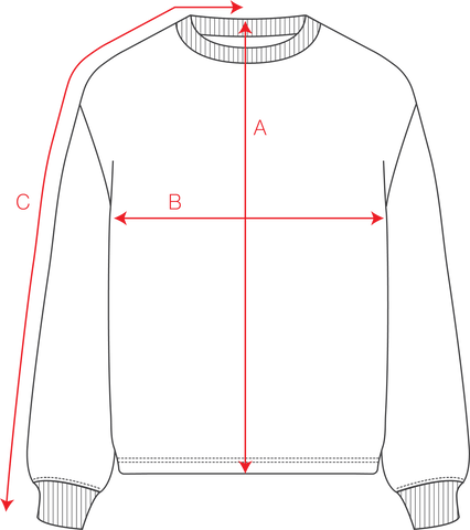 PbC2202 LS Tee SIZE CHART