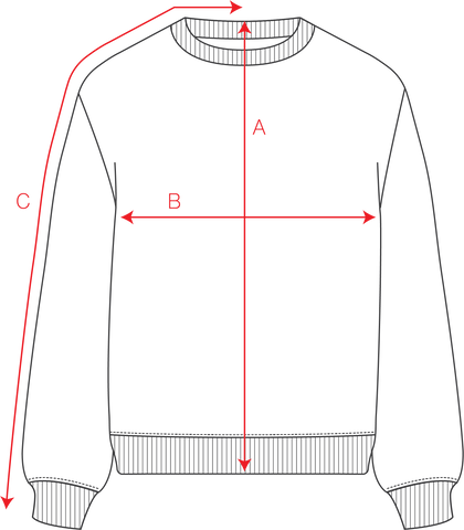 PbC2203 Crewneck SIZE CHART – Peros Garment Factory | Made in Canada ...