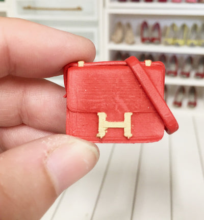 1:12 Scale | Miniature Farmhouse Hermes Birkin Bag Taupe