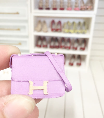 1:12 Scale  Miniature Farmhouse Hermes Birkin Bag Pink