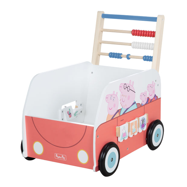 Spielzeugtruhe \'Peppa Pig\' aus Holz - Klappbare Sitzfläche - Weiß / Ro –  roba