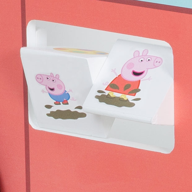 Spielzeugtruhe \'Peppa Pig\' aus Holz - Klappbare Sitzfläche - Weiß / Ro –  roba
