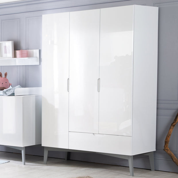 roba Armoire enfant 3 portes Nele bois blanc