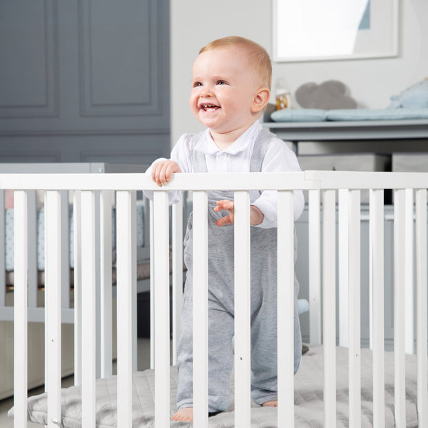 Kindersteppbett, ganzjähriges Baby-Set (Inlett), weiß, Decke 100 x 135 –  roba
