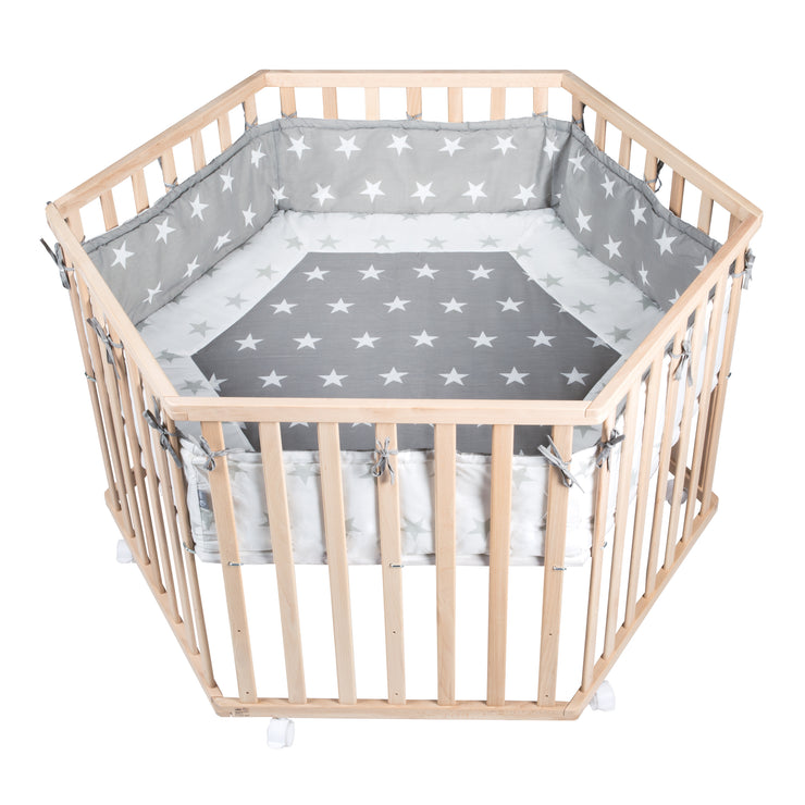 Parc Bebe Little Stars Hexagonal Incl Revetement De Protection Et Roba