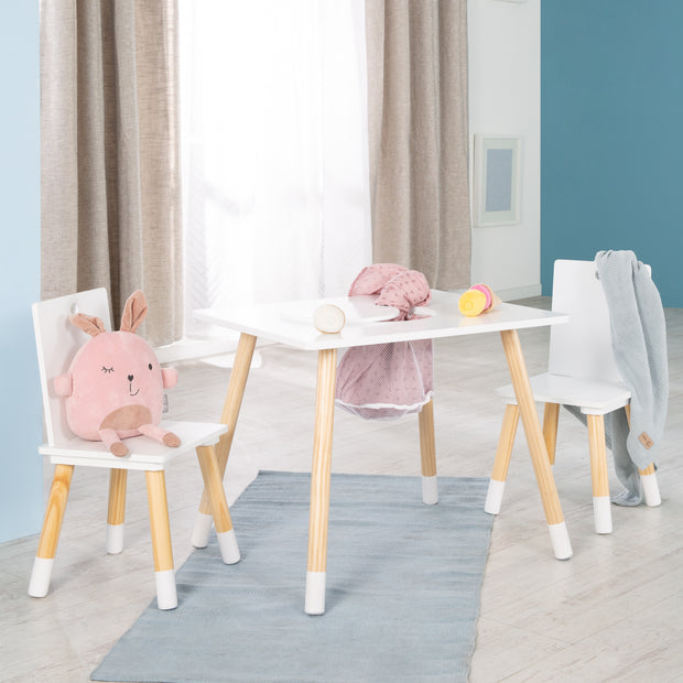 Dinette per bambini, 2 sedie per bambini e 1 tavolo, legno, laccato bi –  roba