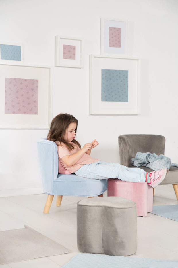 ROBA Tabouret Ovale en Velours pour Chambre Enfant Lil Sofa - Avec Coffre  de Rangement - Gris - Gris - Kiabi - 54.90€