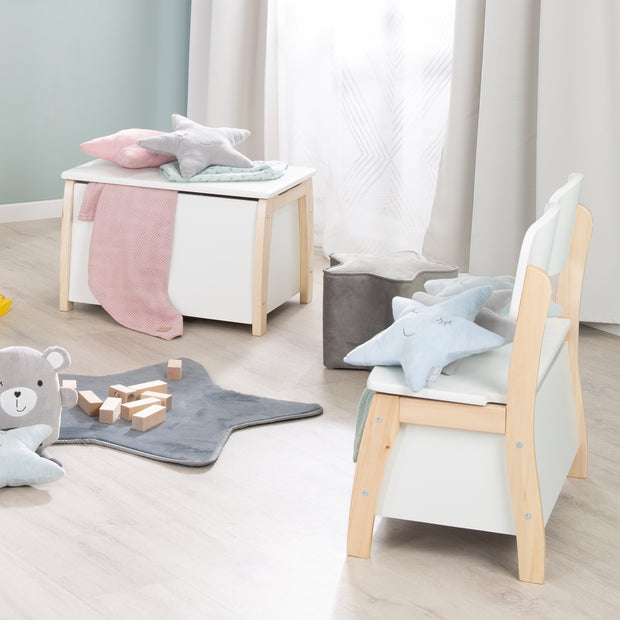 Kinderhocker in Sternform 'Lil Sofa', bequemer Hocker mit Samtstoff in –  roba