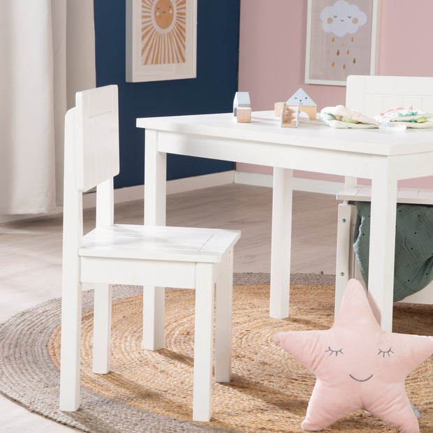 Mesa infantil, mesa blanca para jugar, artesanía y pintura en la sala de  los niños, HxWxD: 51 x 66 x 50 cm